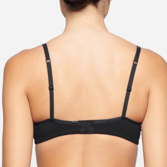 Skims Kim Kardashian Cotton Logo Underwire Demi Soft Bra Soot Black - Picture 3 of 16